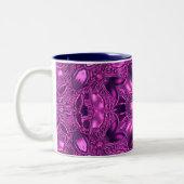 Fuchsia Muster Zwei-Tone-Kaffee-Tasse Zweifarbige Tasse (Links)