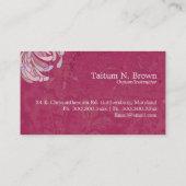 Fuchsia n White Sassy Yoga Studio Visitenkarte (Rückseite)