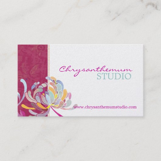 Fuchsia n White Sassy Yoga Studio Visitenkarte (Vorderseite)