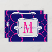 Fuchsia Navy Blue Modern Wedding RSVP #2 (Vorne/Hinten)