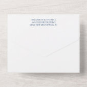 Fuchsia Navy White Delicate Calligraphy Wedding All In One Einladung (Rückseite)