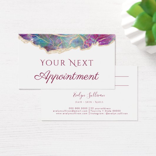 Fuchsia Opal Design Terminkarte (Schreibtisch)