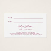 Fuchsia Opal Design Terminkarte (Rückseite)