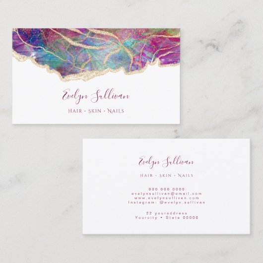 Fuchsia Opal Design Visitenkarte (Vorne/Hinten)