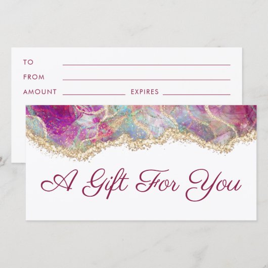 Fuchsia opal Geschenkgutschein (Vorne/Hinten)