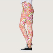 Fuchsia Orange und grünes, lebendiges Mandala Must Leggings (Links)