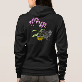 Fuchsia Orchid und Kitty Hoodie