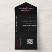 Fuchsia Orchid Wedding-QR-Code- All In One Einladung (Innen Boden)