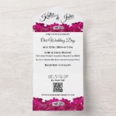 Fuchsia Orchideen auf dem Weißen Foto Hochzeit- All In One Einladung (Innen Boden)