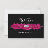 Fuchsia Orchids auf Black-We Do-Wedding Rings- RSVP Karte (Vorderseite)