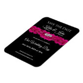 Fuchsia Orchids on Black- Wedding Save the Date- Magnet (Linke Seite)