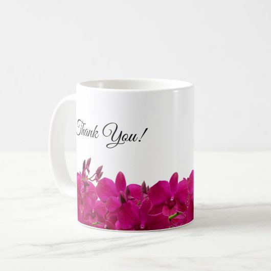 Fuchsia Orchids on White-Bridesmaid gifts- Kaffeetasse (Vorderseite Links)