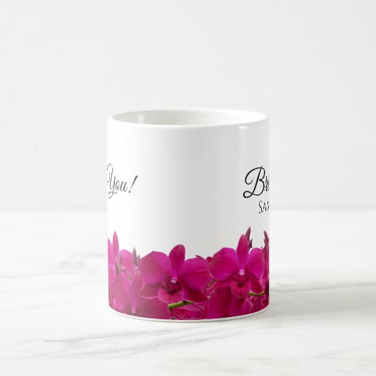 Fuchsia Orchids on White-Bridesmaid gifts- Kaffeetasse (Mittel)