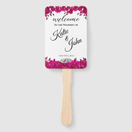 Fuchsia Orchids on White Wedding Program- Fächer