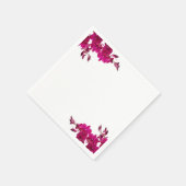 Fuchsia Orchids on White-Wedding- Serviette (Ecke)