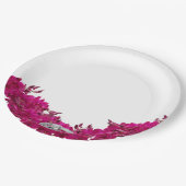 Fuchsia Orchids on White-Wedding Tellers-Rings- Pappteller (Schrägansicht)