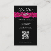 Fuchsia Orchids- We Do-Wedding Rings-Registry- Visitenkarte (Vorderseite)