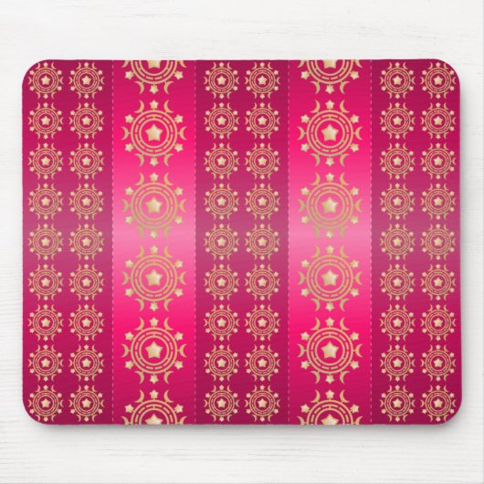 Fuchsia Oriental Mandala Pattern Mousepad (Vorne)
