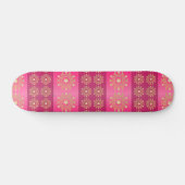 Fuchsia Oriental Mandala Pattern Skateboard (Horizontal)