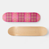 Fuchsia Oriental Mandala Pattern Skateboard (Horizontal)