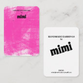 Fuchsia Pastel Earring Display Business Card Visitenkarte (Vorne/Hinten)