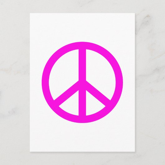 Fuchsia Peace Sign Postkarte (Vorderseite)