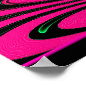 Fuchsia Peacock Feathers Fraktal Poster (Ecke)