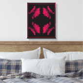 Fuchsia Peony Abstrakt Blumenart Leinwanddruck (Insitu (Schlafzimmer))