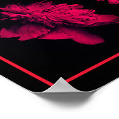 Fuchsia Peony Abstrakt Blumenart Poster (Ecke)