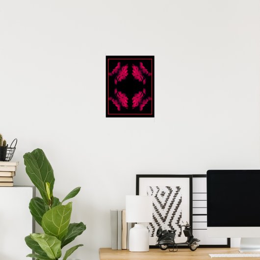 Fuchsia Peony Abstrakt Blumenart Poster (Heimbüro)