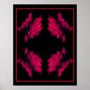 Fuchsia Peony Abstrakt Blumenart Poster
