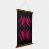 Fuchsia Peony Abstrakt Blumenart Wandteppich Mit Holzrahmen (Gewinkelt)