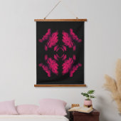 Fuchsia Peony Abstrakt Blumenart Wandteppich Mit Holzrahmen (Schlafzimmer)