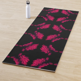 Fuchsia Peony Abstrakt Blumenart Yogamatte