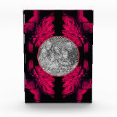 Fuchsia Peony Abstrakt Floral Add Your Fotoblock (Vorderseite)