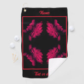 Fuchsia Peony Abstrakt Floral Personalisiert Golfhandtuch (Insitu)
