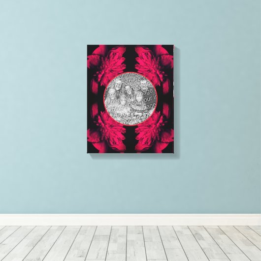 Fuchsia Peony Abstrakte Rahmen erstellen Sie Ihr e Leinwanddruck (Insitu (Holzboden))