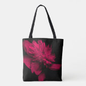 Fuchsia Peony Blume Abstrakt Tasche (Rückseite)