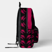 Fuchsia Peony Blume Floral Art Personalisiert Bedruckter Rucksack (Links)