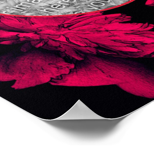 Fuchsia Peony Blumenrahmen Ihr eigenes Foto Poster (Ecke)