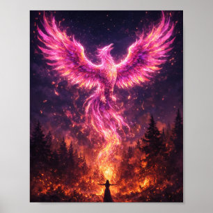Fuchsia Phoenix Rising Poster -> Fuchsien-Phönix a