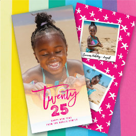 Fuchsia Pink 2023 Pinsel Mix Typografie Neues Jahr Feiertagskarte