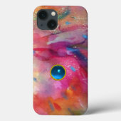 FUCHSIA PINK ABSTRAKT Blue Sapphire Gemstone Case-Mate iPhone Hülle (Rückseite)