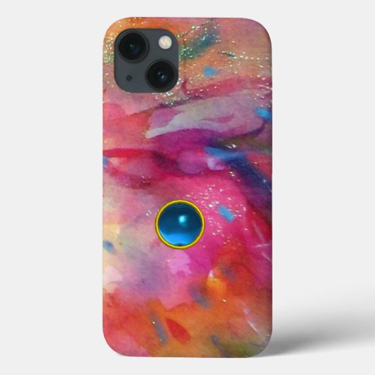 FUCHSIA PINK ABSTRAKT Blue Sapphire Gemstone Case-Mate iPhone Hülle (Rückseite)