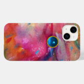 FUCHSIA PINK ABSTRAKT Blue Sapphire Gemstone Case-Mate iPhone Hülle (Rückseite (Horizontal))