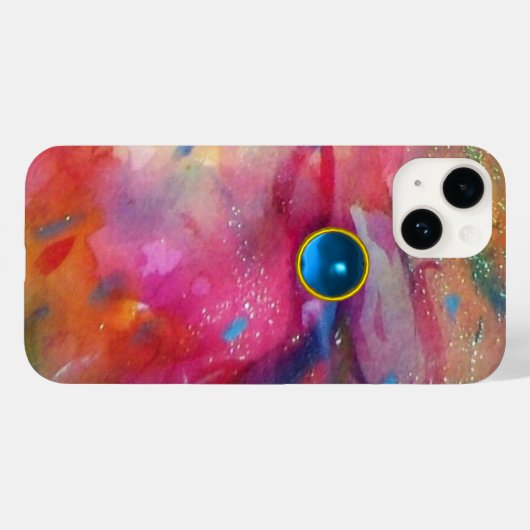 FUCHSIA PINK ABSTRAKT Blue Sapphire Gemstone Case-Mate iPhone Hülle (Rückseite (Horizontal))