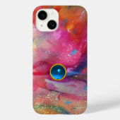 FUCHSIA PINK ABSTRAKT Blue Sapphire Gemstone Case-Mate iPhone Hülle (Rückseite)