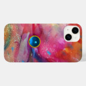 FUCHSIA PINK ABSTRAKT Blue Sapphire Gemstone Case-Mate iPhone Hülle (Rückseite (Horizontal))