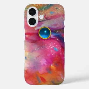 FUCHSIA PINK ABSTRAKT Blue Sapphire Gemstone iPhone 16 Hülle