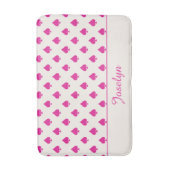 Fuchsia Pink Ace Muster mit Extravagantem Namen Badematte (Vorderseite Vertikal)